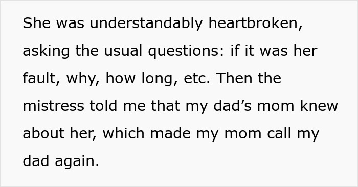 Text message conversation showing heartbreak and proof exposing dad&rsquo;s mistress texting his adult daughter on NYE.