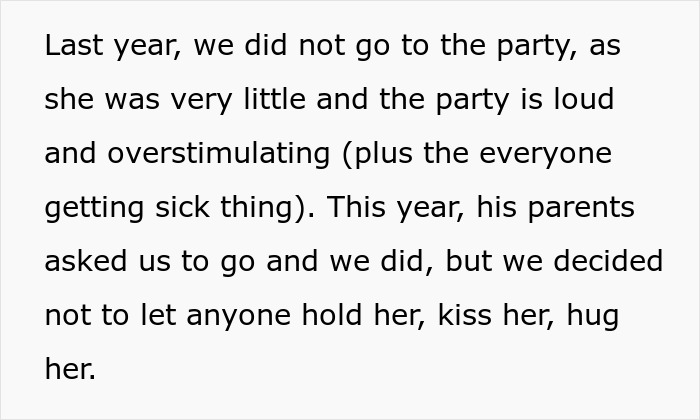 Text excerpt from a story about in-laws refusing to take the grandchild’s safety seriously and being banned from babysitting. Text excerpt from a story about in-laws refusing to take the grandchild’s safety seriously and being banned from babysitting.
