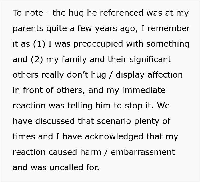 Text excerpt discussing a husband&rsquo;s past behavior and wife&rsquo;s reaction, highlighting relationship tension and emotional response.