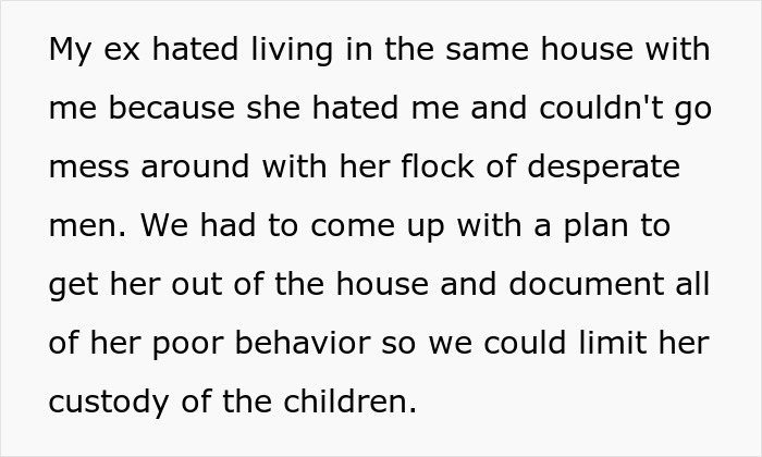Text describing a woman&rsquo;s award winning act in court exposed by husband and her BFF with evidence leading to loss.