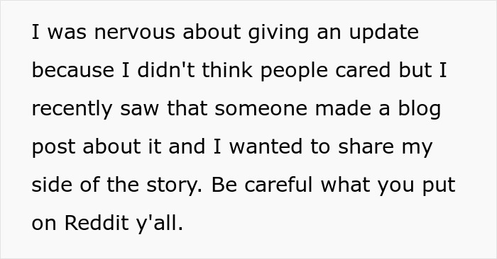 Text showing a personal message about nervousness and sharing a story related to an autistic kid humiliated at school.