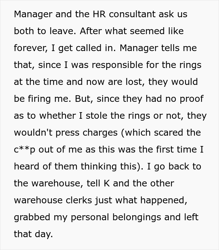Man finally gets revenge on coworker who got him fired years prior after losing personal belongings at work.