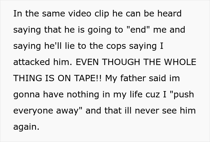 Text excerpt showing a confrontation involving family conflict and mentions of CPS being involved due to neglect concerns. Text excerpt showing a confrontation involving family conflict and mentions of CPS being involved due to neglect concerns.