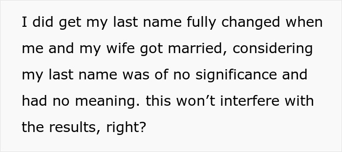 Text message discussing concerns about name change and its impact on DNA test results involving mother and daughter conflict. Text message discussing concerns about name change and its impact on DNA test results involving mother and daughter conflict.