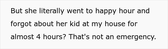 Alt text: Text message complaining about a drunk lady showing up 4 hours late to pick up her kid after happy hour.