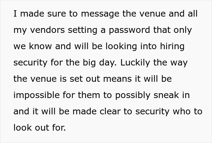 Bride-to-be secures wedding venue and vendors with passwords and plans security to keep sister&rsquo;s unruly kids out.