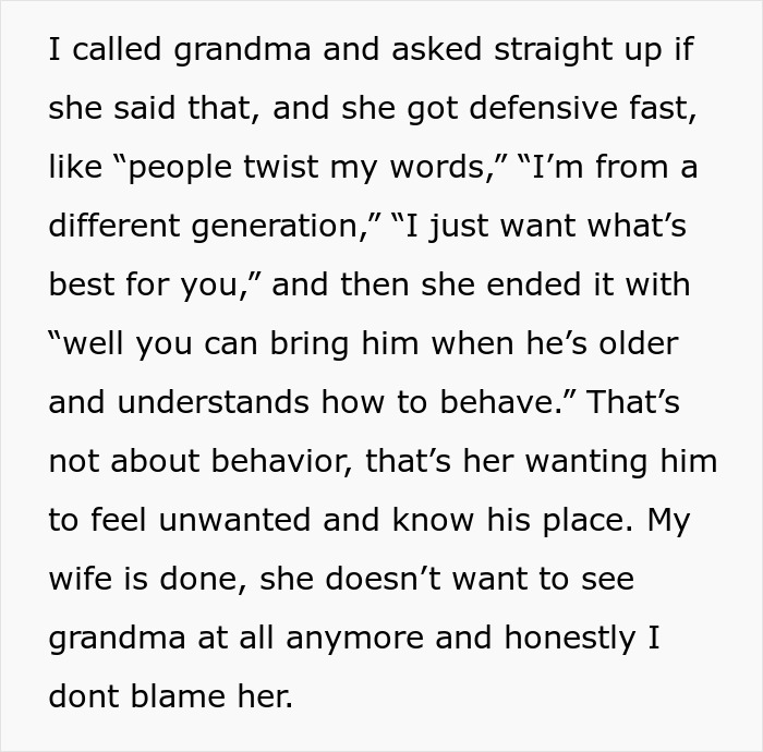 Text excerpt about a man confused by his grandma&rsquo;s rejection of his stepson, revealing the ugly family truth.