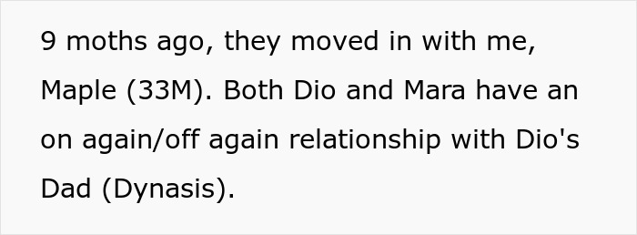 Text excerpt discussing a teen's on again/off again relationship with a guy she tells he’s not her dad. Text excerpt discussing a teen's on again/off again relationship with a guy she tells he’s not her dad.