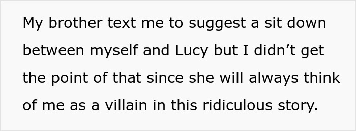 Text about a guy eating leftovers, fearing to tell his wife, and blaming his sister-in-law who insults her weight and job.