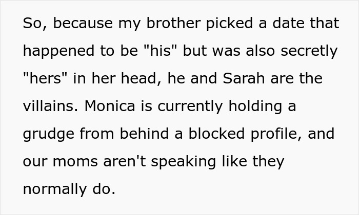 Woman claims ownership over wedding date causing family feud after cousin books the same day, sparking a family war. Woman claims ownership over wedding date causing family feud after cousin books the same day, sparking a family war.