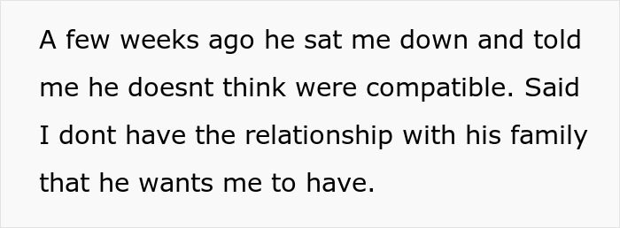 Text excerpt discussing relationship issues between a husband and pregnant wife about compatibility and family expectations.