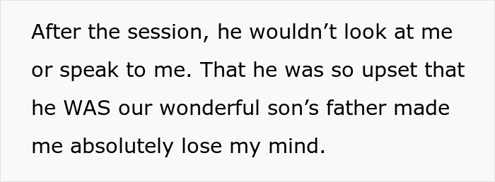 Text excerpt showing emotional tension after a guy demands a paternity test for his 3-year-old son.