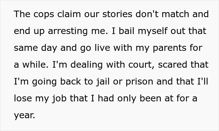 Text excerpt about a dad accused by his kids, describing his struggles with court, arrest, and life falling apart.