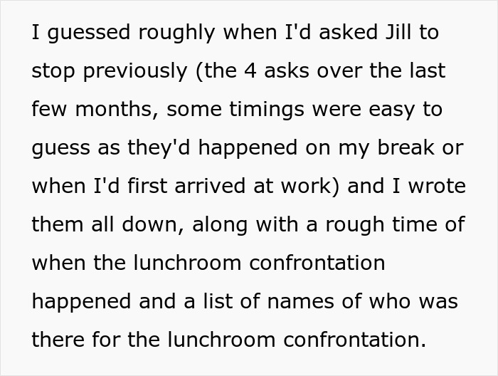 Text excerpt from a story about a 28-year-old sharing cancer surgery experience after coworker comments.