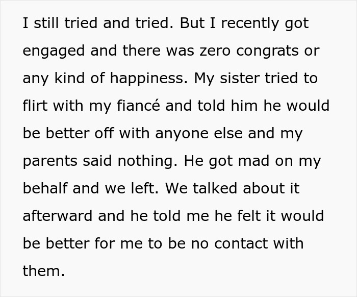 Alt text: Text describing a golden child telling sister&rsquo;s fianc&eacute; he could do better while parents just watch, leaving him gobsmacked.