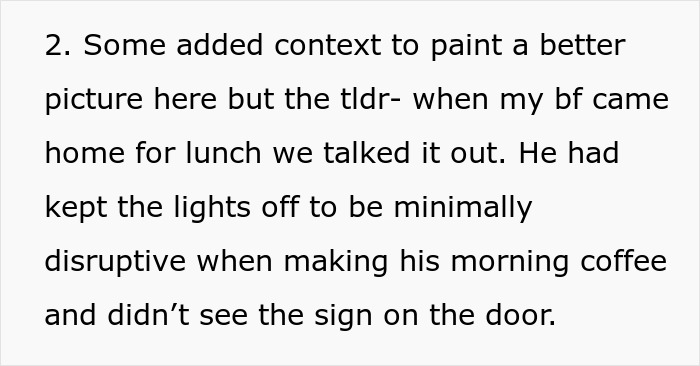 Text explaining how a man&rsquo;s lovey-dovey morning ritual with kisses annoys his tired girlfriend who is fed up.