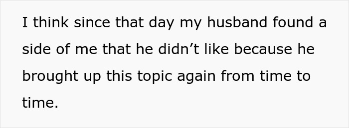 Text excerpt showing a woman venting about her husband leaving her due to trust and lack of jealousy issues.