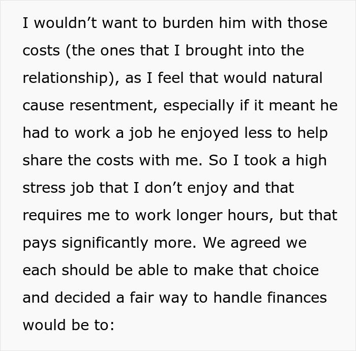 Text discussing fiance wedding friend money and choices made to handle finances fairly in the relationship.