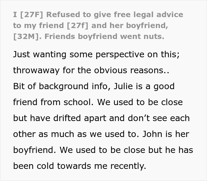 Woman refuses to risk her new career by giving free advice, revealing her friends' true colors in the process.