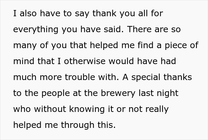 Text expressing gratitude for support and revealing the guy&rsquo;s heroic actions left him single but not the problem after all.