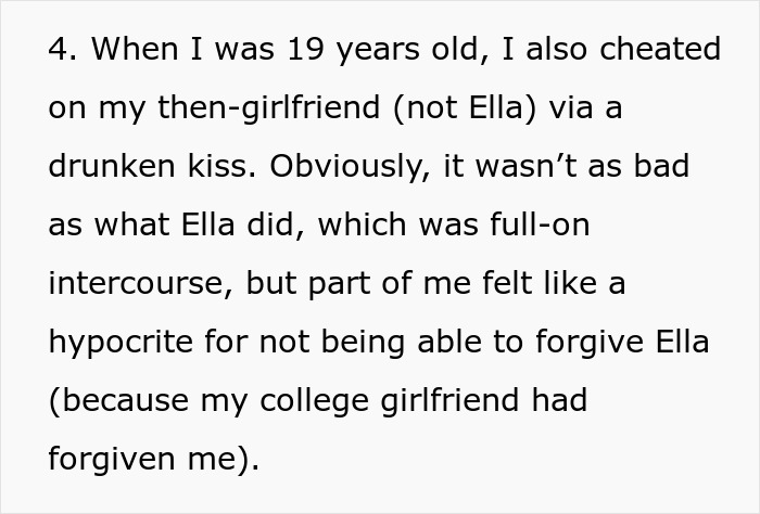 Text describing a man discovering his wife&rsquo;s cheating was more than just one drunken night after two years.