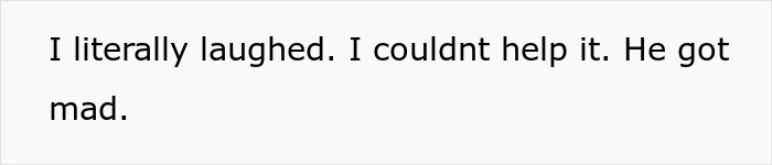Text excerpt showing a candid reaction mentioning laughter and someone getting mad, related to son impregnate girlfriend figure living situation.