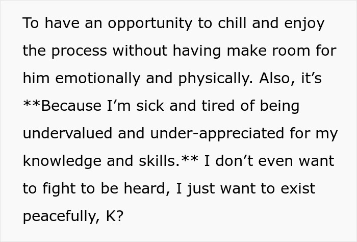 Text showing a woman expressing frustration about feeling undervalued and ready to dump her boyfriend over emasculation issues.