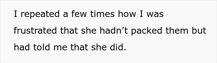 Man frustrated and blaming wife for no slacks packed for his business trip, sparking internet backlash.