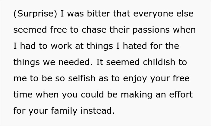 Text excerpt expressing a mom's deep resentment over her daughter's choice to build tiny cottages instead of becoming a cheerleader. Text excerpt expressing a mom's deep resentment over her daughter's choice to build tiny cottages instead of becoming a cheerleader.
