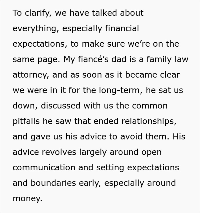 Text excerpt about fiance, wedding, and friend money discussing financial expectations and communication to avoid relationship pitfalls.
