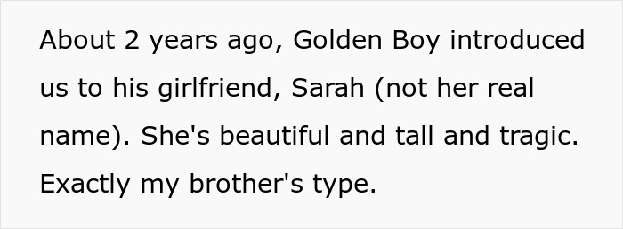 Text excerpt describing the introduction of a fianc&eacute;e, related to a simple Venmo search unraveling her fabricated past life including widow status.