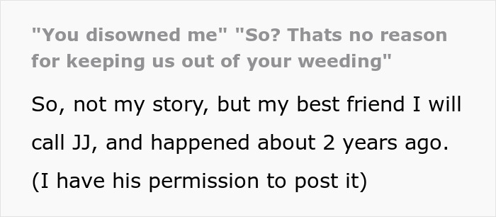 Family shocked and hurt after being excluded from gay son&rsquo;s extravagant wedding, causing tension and feelings of disownment.