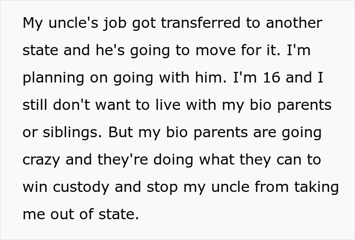 Teen refuses to live with bio parents who abandoned him, leading to a custody battle in court. Teen refuses to live with bio parents who abandoned him, leading to a custody battle in court.