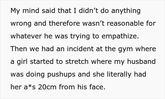 Text excerpt of a woman venting about her husband leaving her due to trust and lack of jealousy issues.