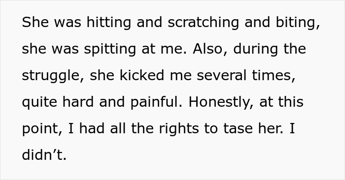 Police officer confronting violent behavior during family drama involving his own mother-in-law in a tense arrest situation. Police officer confronting violent behavior during family drama involving his own mother-in-law in a tense arrest situation.