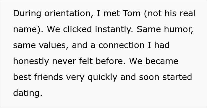 Text excerpt explaining a woman's unexpected discovery about being engaged to her first cousin after a family Christmas.