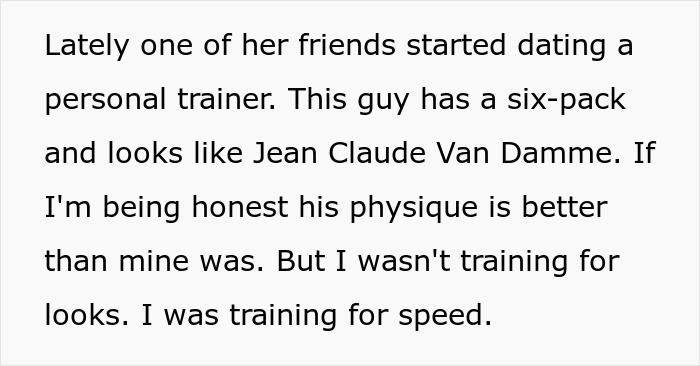 Woman demands swimmer boyfriend resemble friend&rsquo;s partner but is unhappy with his response about physique and training.