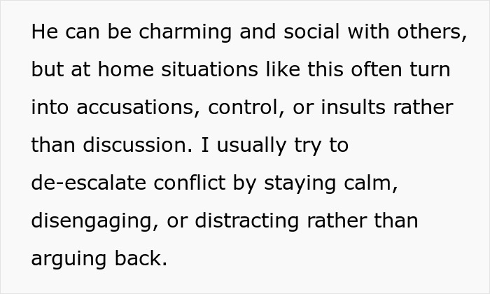 Alt text: Text discussing a toxic guy's controlling behavior and conflict escalation when wife asserts her autonomy at home. Alt text: Text discussing a toxic guy's controlling behavior and conflict escalation when wife asserts her autonomy at home.