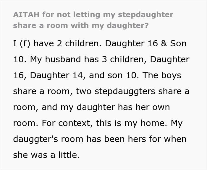 Woman Risks Her Marriage So She Could Stop Her Daughter From Sharing A Room With Stealing Stepsis