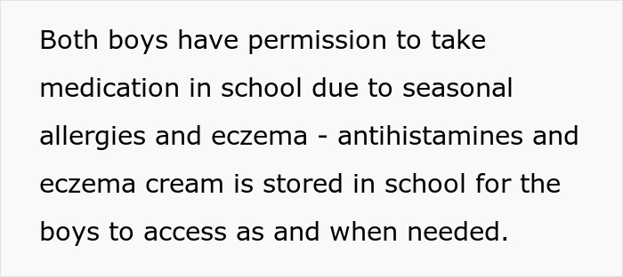 Parent refuses to make twins less similar for easier school distinction amid medication permissions. Parent refuses to make twins less similar for easier school distinction amid medication permissions.