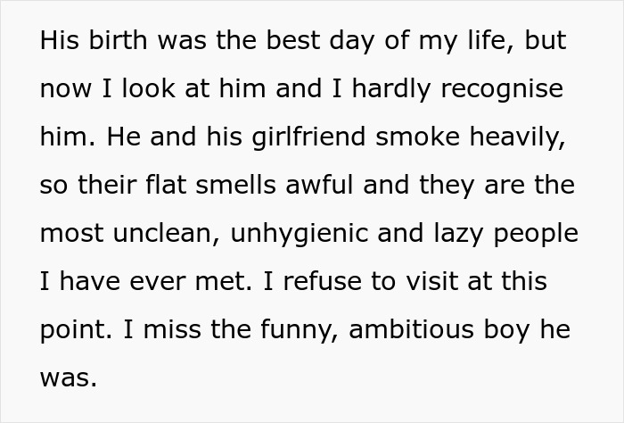 Text excerpt describing a father's disappointment in his child, highlighting failure and personal struggles. Text excerpt describing a father's disappointment in his child, highlighting failure and personal struggles.