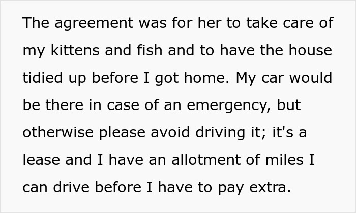 Text excerpt describing an agreement during surgery recovery, with mention of a car lease and mileage limits. - 4