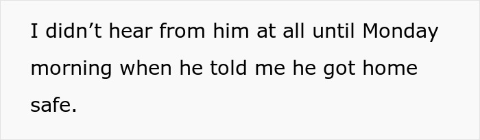 Text excerpt on a plain background describing a lying boyfriend who went on a trip with a female friend and stayed silent.