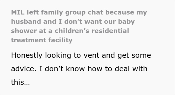 Text message about MIL throwing tantrum after inappropriate baby shower idea was rejected, causing family tension.