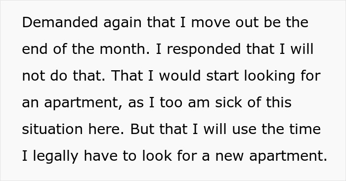 Text excerpt from a story about refusing to pay for a hotel and dealing with a roommate and living situation conflict.