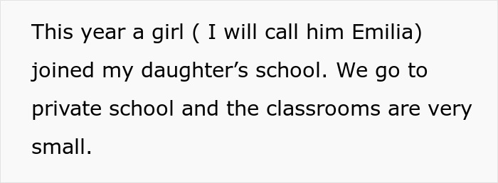 Screenshot of parent's note about a new girl in my daughter's small private school, daughter attend birthday Screenshot of parent's note about a new girl in my daughter's small private school, daughter attend birthday