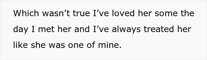 Text excerpt discussing feelings and treatment toward step-daughter, relevant to step-daughter trust fund topic.
