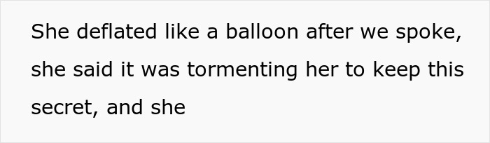 Partial text from a man snooping on his wife&rsquo;s conversation, revealing emotional distress after learning about infidelity.