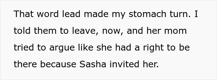 Text excerpt showing conflict involving an extremely religious lady trying to convert daughter's unreligious boyfriend.