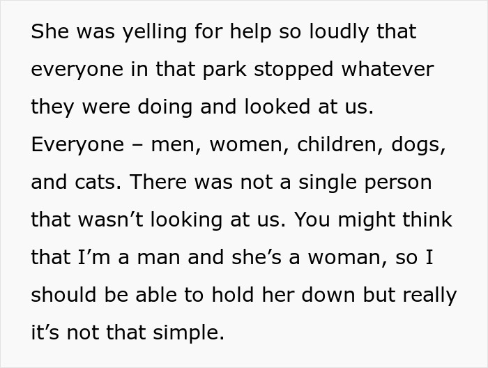 Woman yelling loudly for help in a park, causing a family drama involving a police officer and violent behavior arrest. Woman yelling loudly for help in a park, causing a family drama involving a police officer and violent behavior arrest.